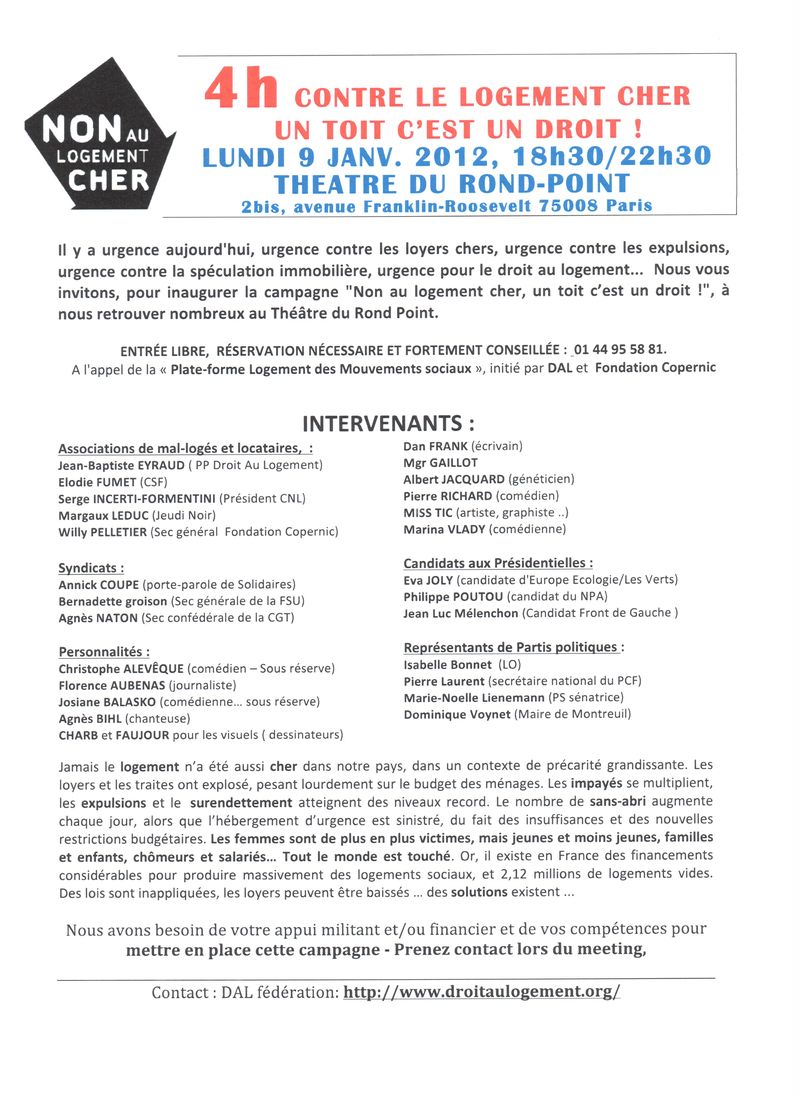 Meeting contre le logement cher