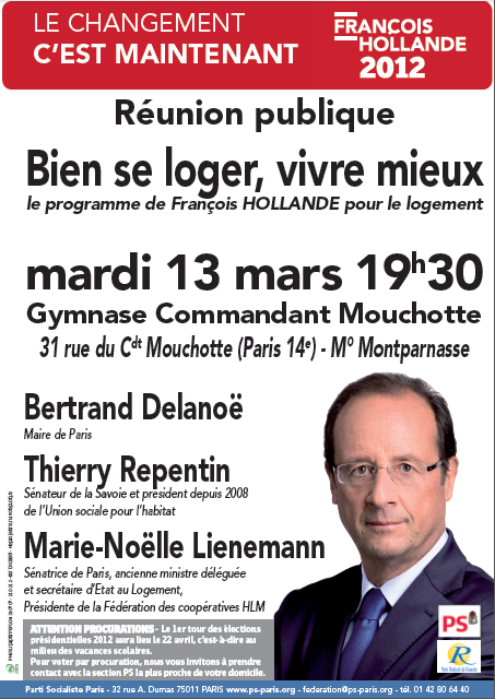 Meeting logement paris 13 mars